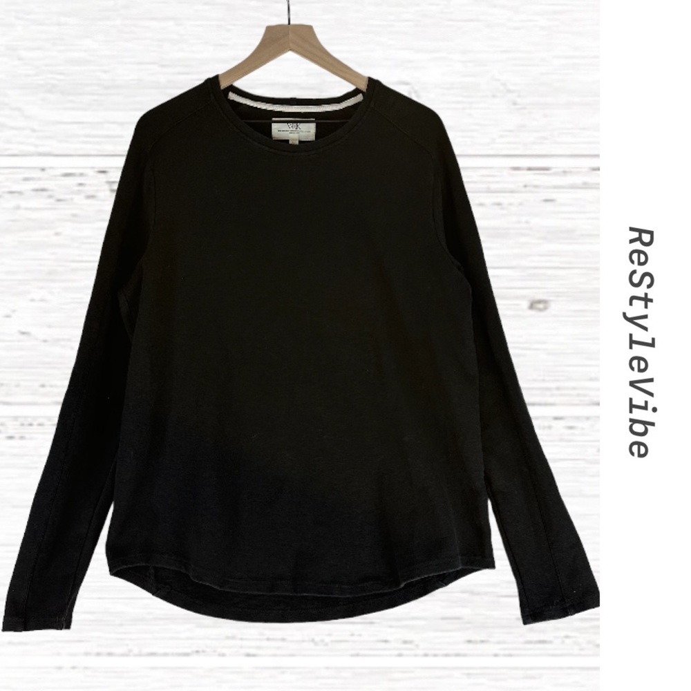 WRK Work.Rest.Karma Men’s Size XL Shirt Knit Crewneck Pullover Black Long Sleeve